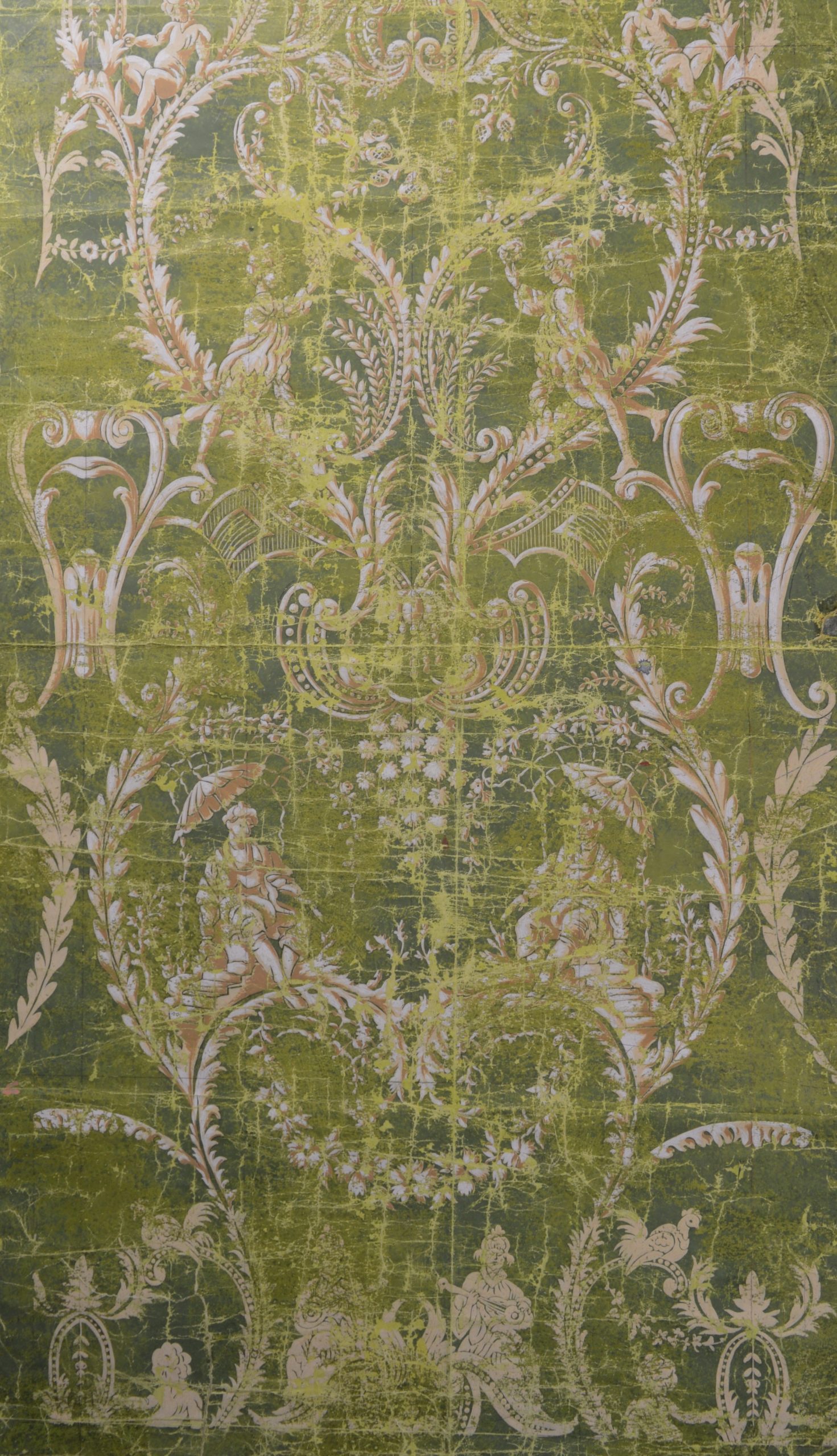3405_Anna_001 Anna, hand painted paper design purchased by Warner & Sons from French design studio Giraud, 1959
